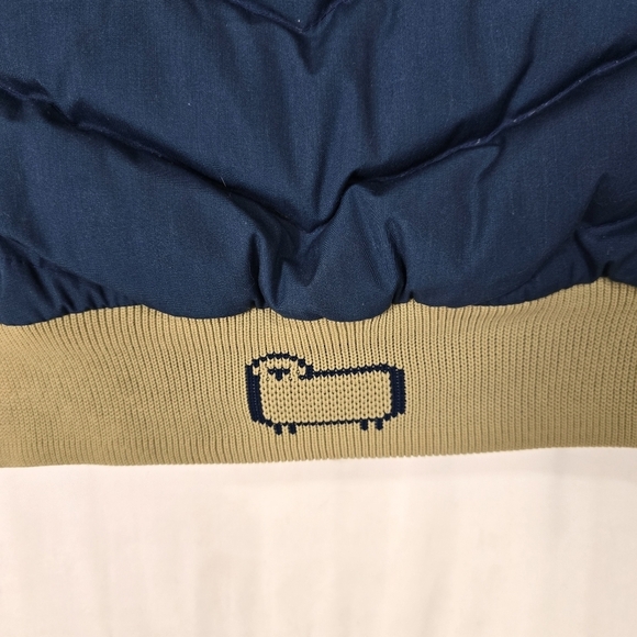 Vintage 70's Woolrich Teal Blue Women's Down Cropped Puffer Vest Size Large - Picture 7 of 9